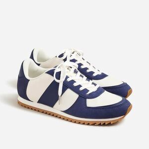 NEW  J.Crew womens navy white colorblock trainer sneakers, size 10